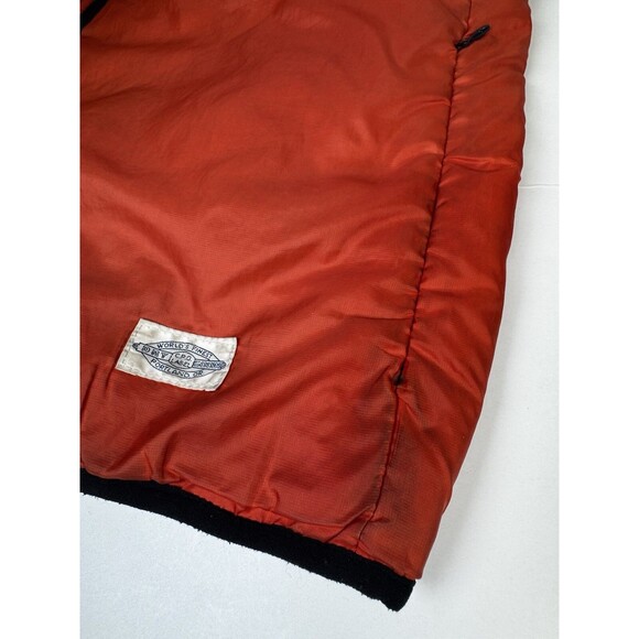 Vintage Dry Goods Reversible Quilted Vest Mens Medium Black Orange Workwear USA - Picture 14 of 16